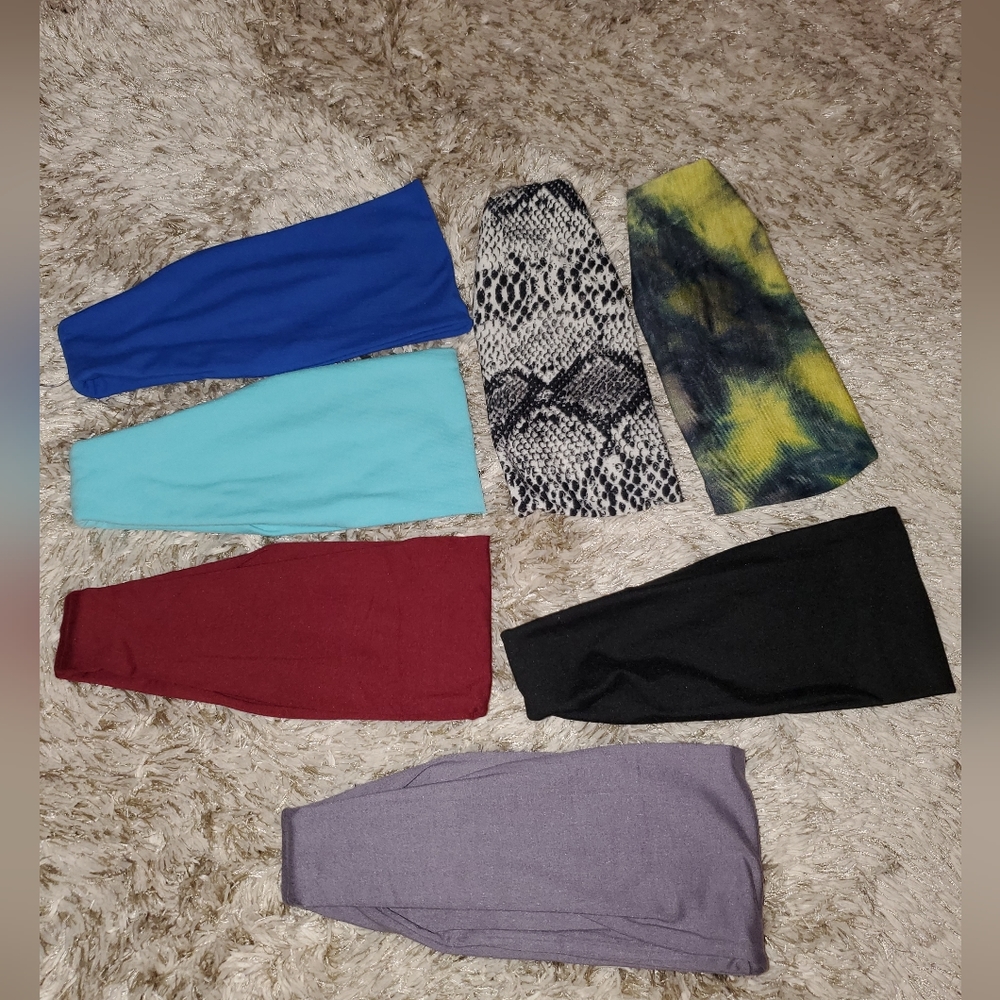 Extra Soft Yoga Workout Running Non Slip Head Bands (7-pack)